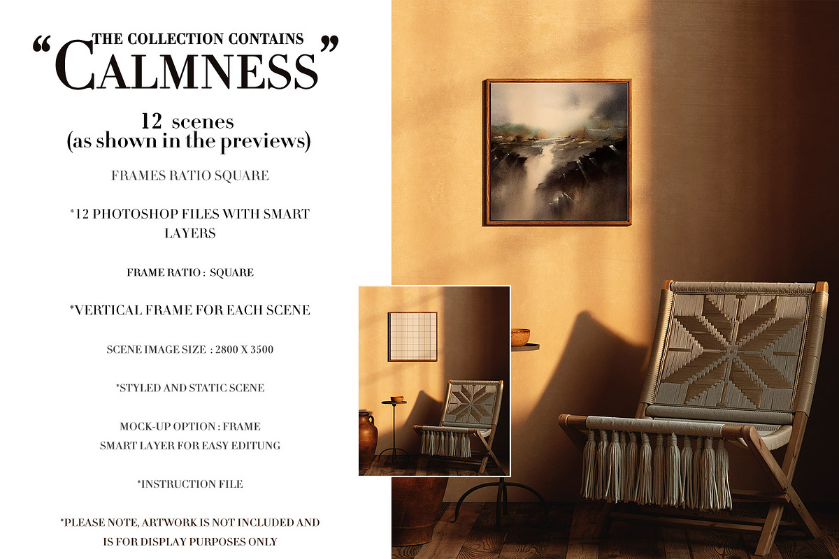 Calmness room & Frame Mockups SQUARE, a Household Mockup by LAMIA DESIGN (Photo 2 of 9)