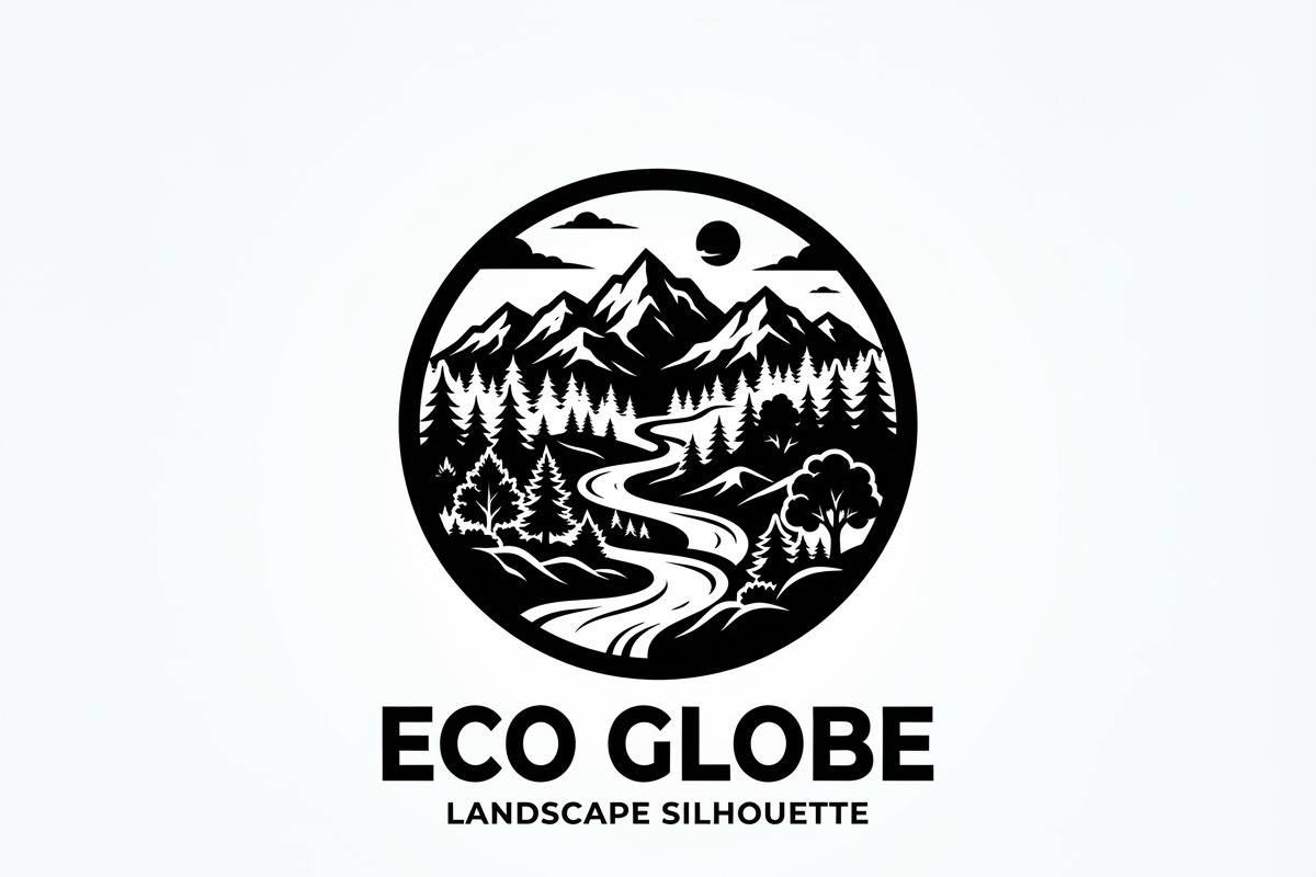 60 Eco Globe Landscape Silhouette, a Technology Illustration by Amazin_art (Photo 6 of 44)