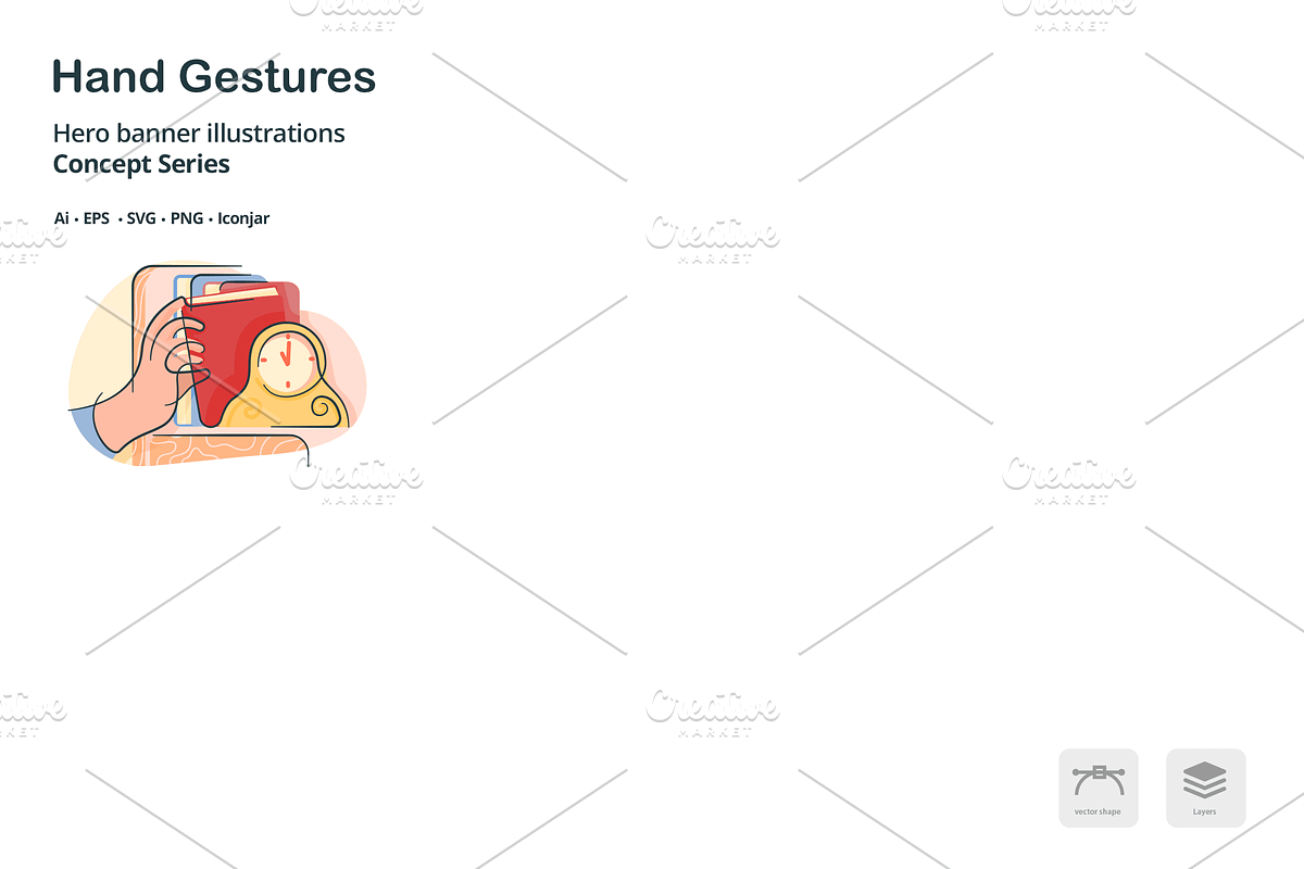 Hand Gestures Doodle Line Icons, an Outline Icon by Vectopus.com (Photo 3 of 3)