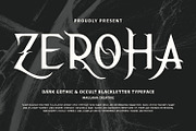Zeroha Dark Gothic Blackletter Font, a Blackletter Font by Maulana Creative (Thumbnail 1 of 7)