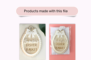 Easter Basket Tag Scalloped Edge Bow, an Object 3D Model by GC Laser Files (Thumbnail 4 of 4)