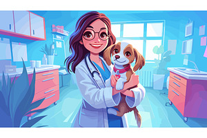 Cartoon veterinarian. Pet doctor, an Object Illustration by Stock-Smart-Start