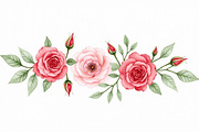 Blush Red Watercolor Roses, an Illustration by Creativeshirt (Thumbnail 2 of 7)