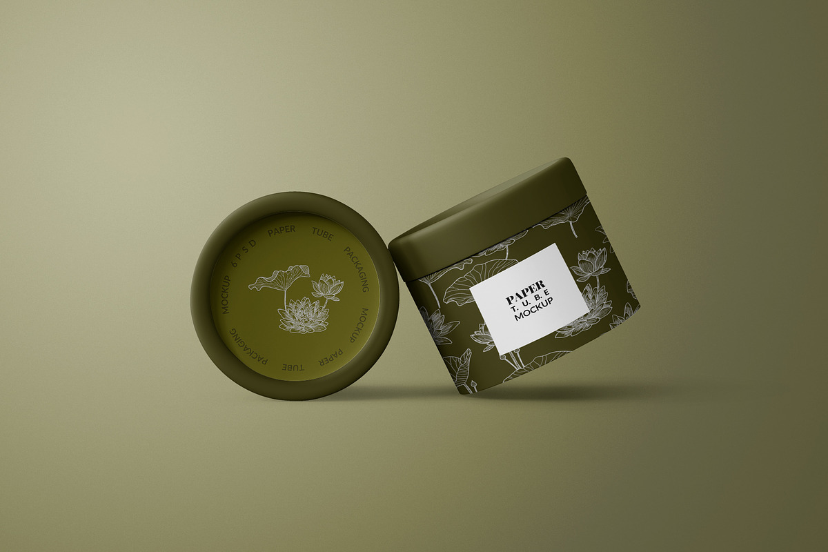 Small Paper Tube Packaging Mockup, a Packaging Mockup by Sheikhadesign (Photo 7 of 11)