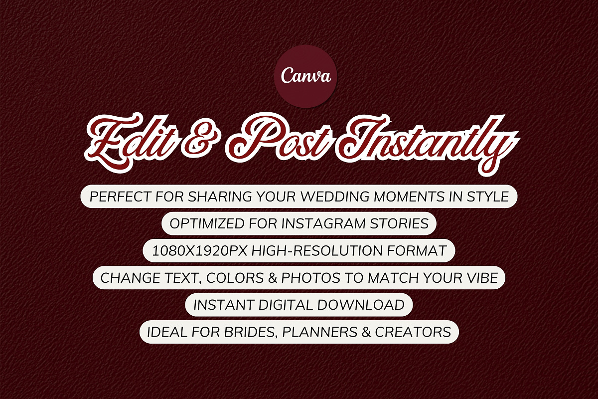 Wedding IG Story Templates | Canva, a Social Media Template by TrendyliciousStore (Photo 4 of 4)
