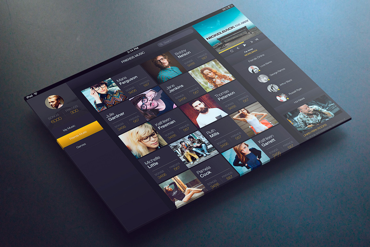 iPad Music App Ui, an App Template by ALEX BENDER UI STORE (Photo 2 of 5)