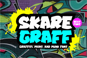 Skare Graff - Paint & Graffiti Font, a Sans Serif Font by QR Design Studio
