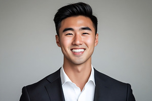 Man in suit smiling at studio, a Photo by Beautiful things