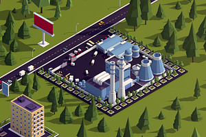 Cartoon Low Poly Town City Pack