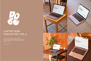 Laptop Desk Mockup Set - Vol 1, a Device Mockup by DOBE Studio (Thumbnail 1 of 4)