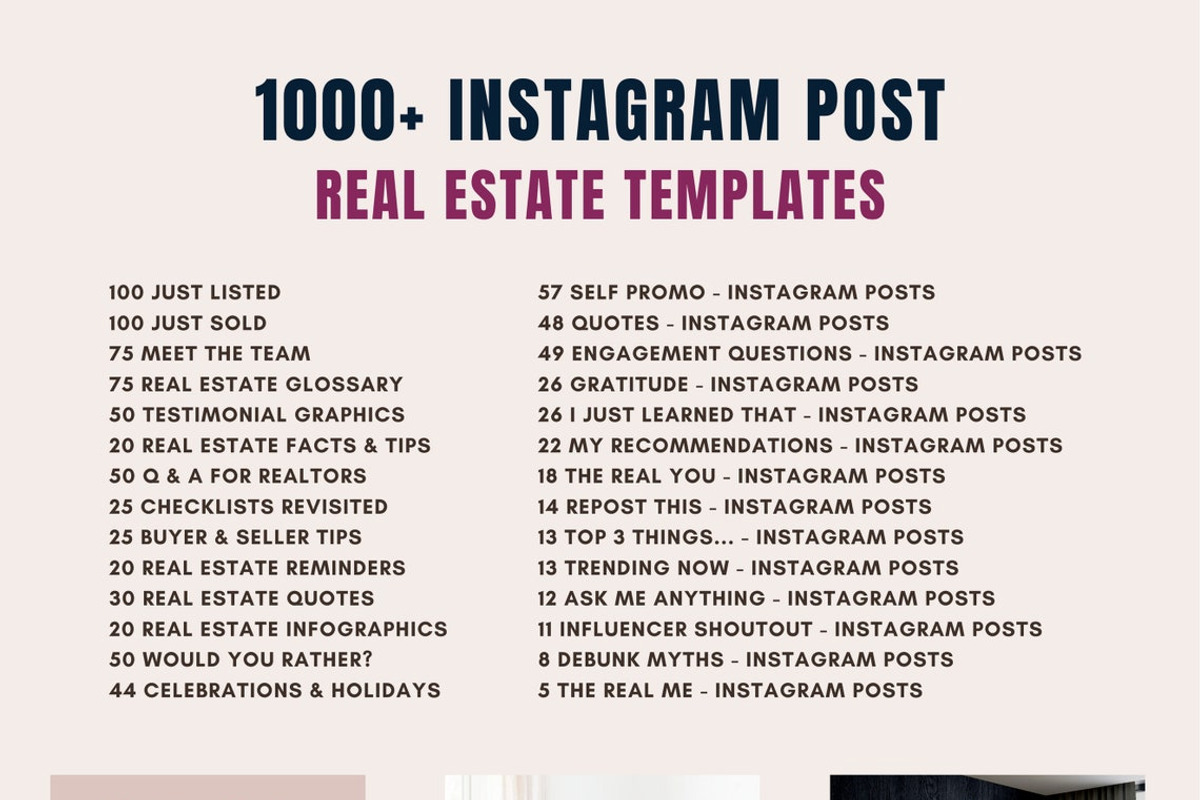 1000 Real Estate Instagram Posts, a Social Media Template by RealEstateDreams (Photo 2 of 10)