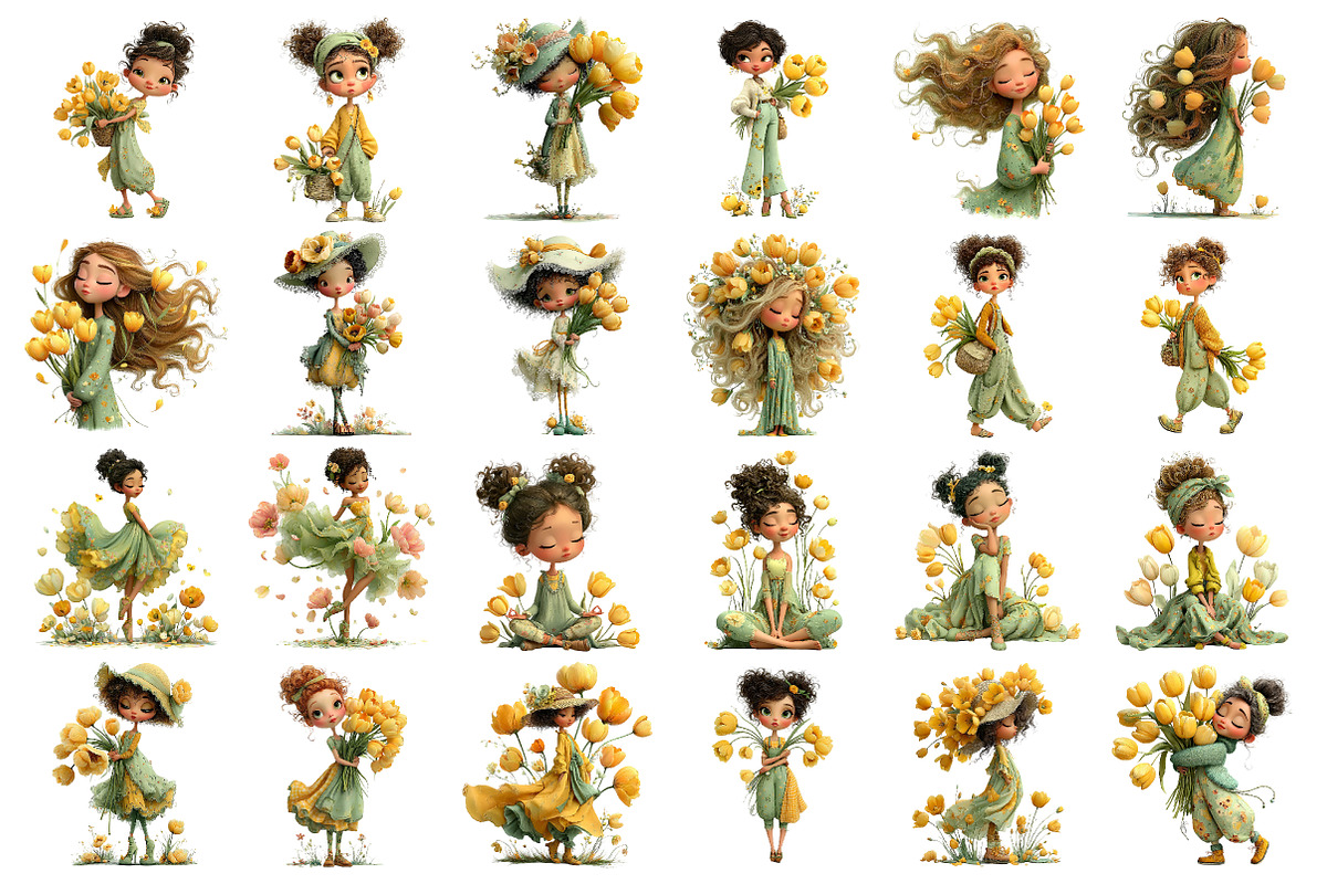 Summer Girls Clipart Set, a Seasonal Illustration by Daily.Designs (Photo 2 of 5)