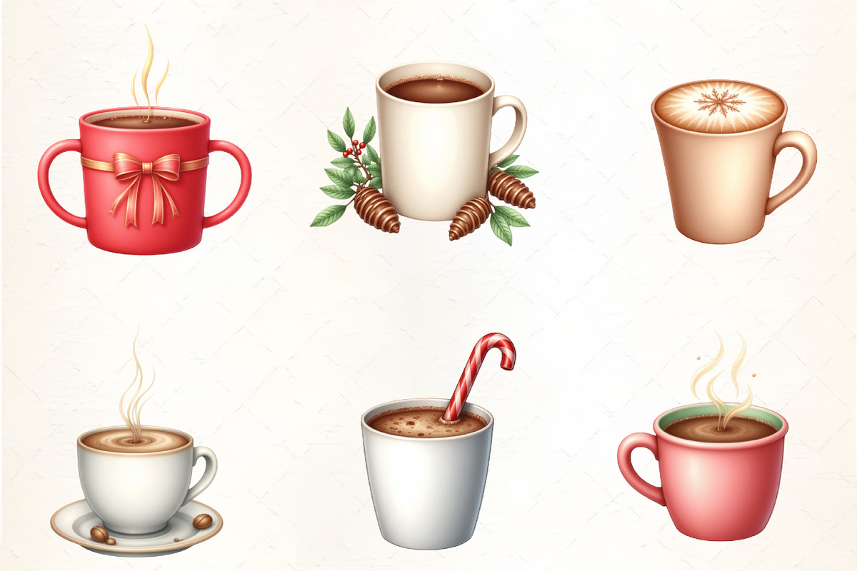 Holiday Cup of Coffee Clipar, an Illustration by CrexoraLab (Photo 4 of 5)