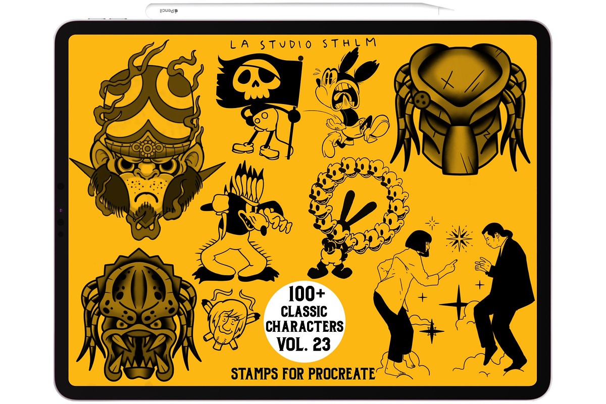 Bundle 3 Classic Character-Stamp Set, a Brush Add-On by LA Studio Sthlm (Photo 8 of 17)
