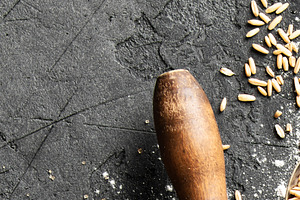 Rustic Baking Scene with Rolling Pin and Ingredients, a Food & Drink Photo by Natalia Klenova's Shop