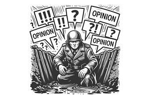 Soldier in Trench Overwhelmed by, a Person Illustration by AlexArt