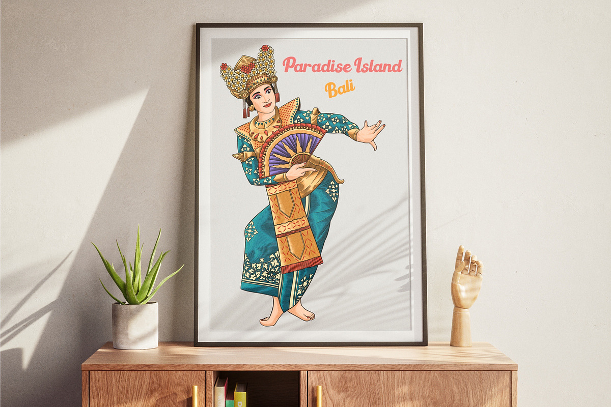 Balinese Dancer Vector Art, a Person Illustration by Kusumaillustration (Photo 5 of 6)