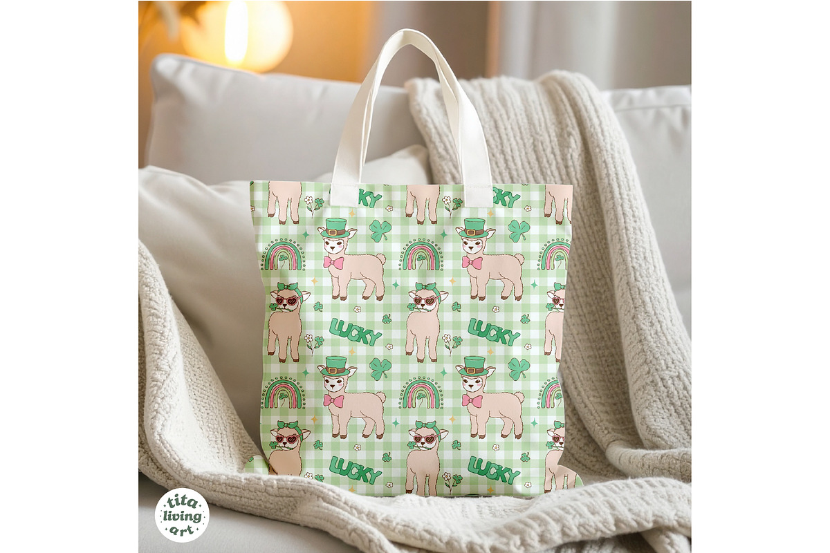 Lucky Lambs Seamless Pattern, a Seasonal Illustration by TitaLivingArt (Photo 8 of 13)