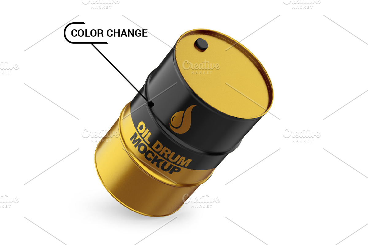 Metallic Oil Drum Mockup, a Cups & Container Mockup by Dev.Rawat21 (Photo 3 of 4)