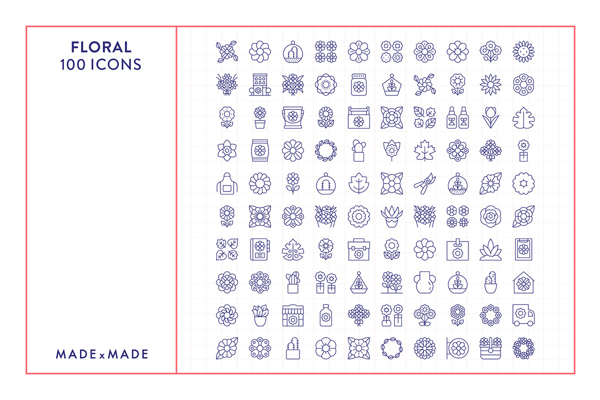 Floral Line Icons, an Outline Icon by Made by Made (Photo 5 of 7)