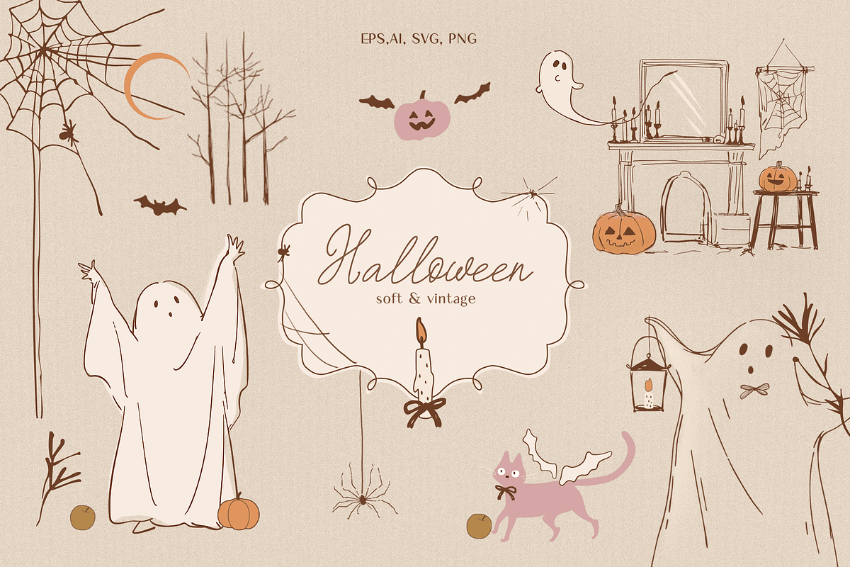 Halloween collection softy & vintage, an Object Graphic by DigARTbyHavroshka (Photo 1 of 11)