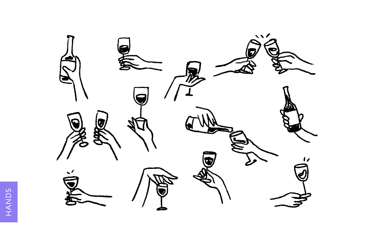 Wine vector illustrations, an Illustration by Tanka (Photo 3 of 7)