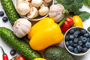 Healthy eating food variety with fresh organic products, a Food & Drink Photo by Olena Rudo