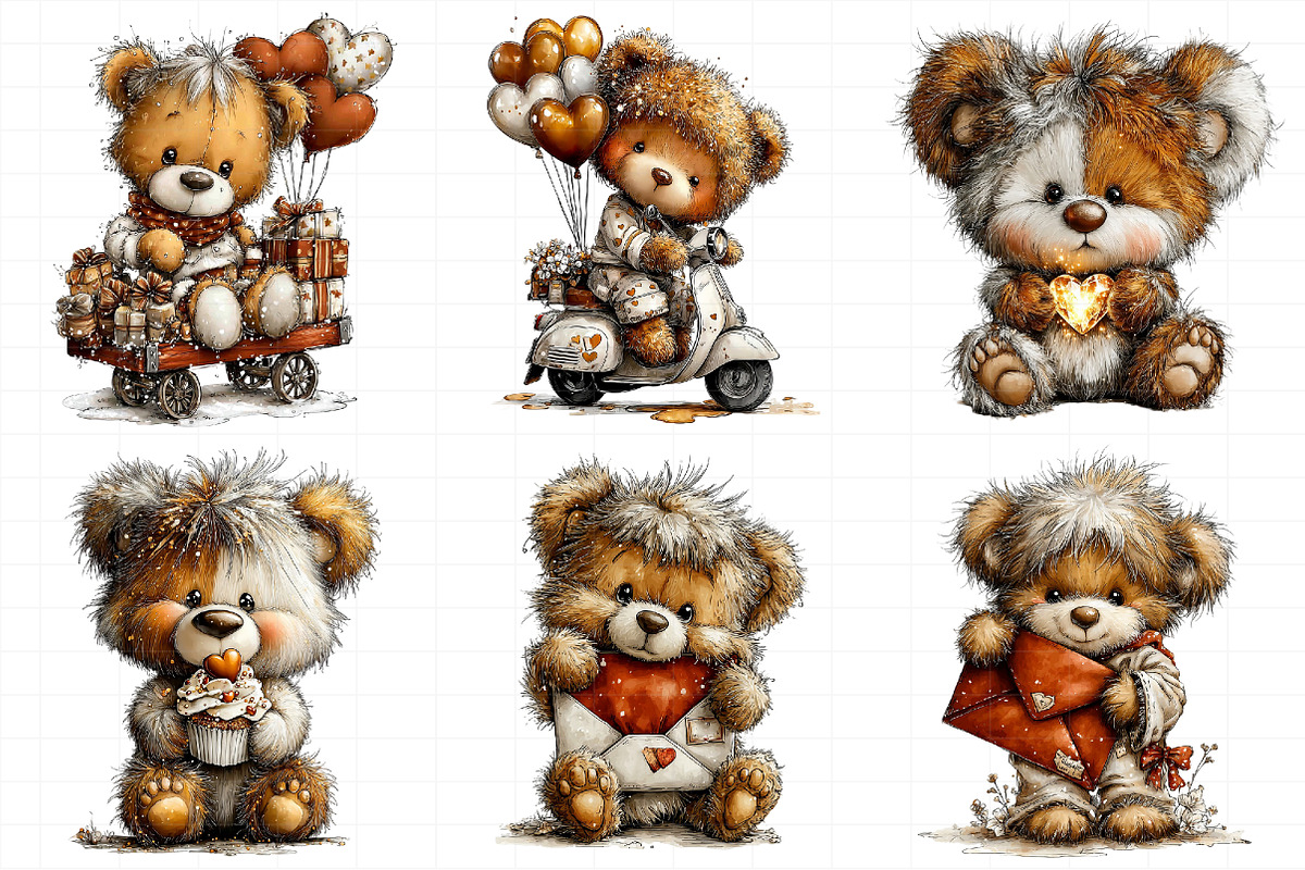 Valentine Teddy Bear Clipart, an Illustration by Daily.Designs (Photo 8 of 8)