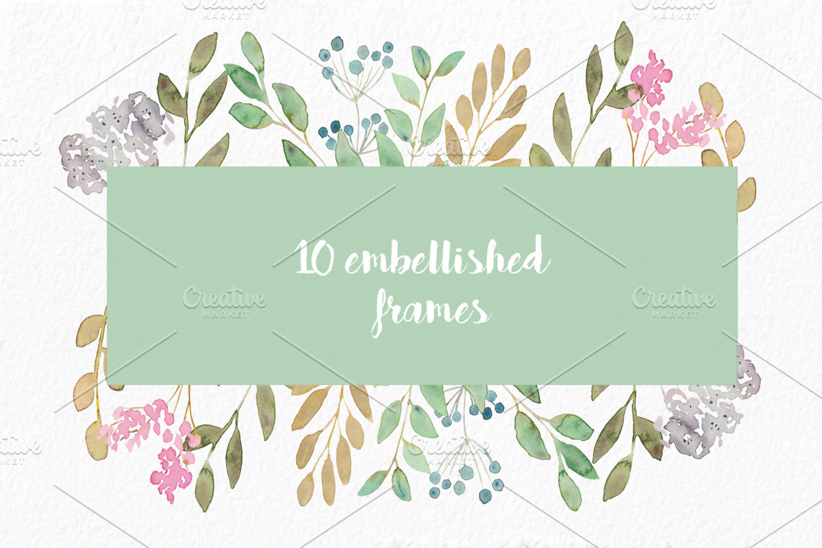 Embellished Frames: flowers & leaves, a Decorative Illustration by MaraquelaStudio (Photo 2 of 8)