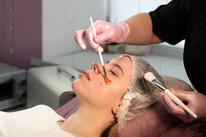 Cosmetology facial treatment with ap, a Health & Medical Photo by Elena Vagengeim
