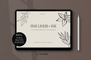 Fine Liners Procreate Brushes + Ink, a Brush Add-On by Darla Studio (Thumbnail 1 of 10)