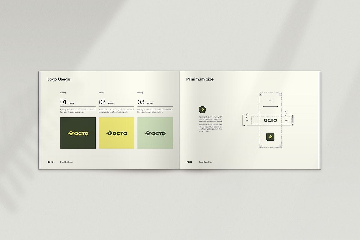 OCTO · Brand Guidelines | CANVA, a Brochure Template by KreateTribe (Photo 14 of 14)