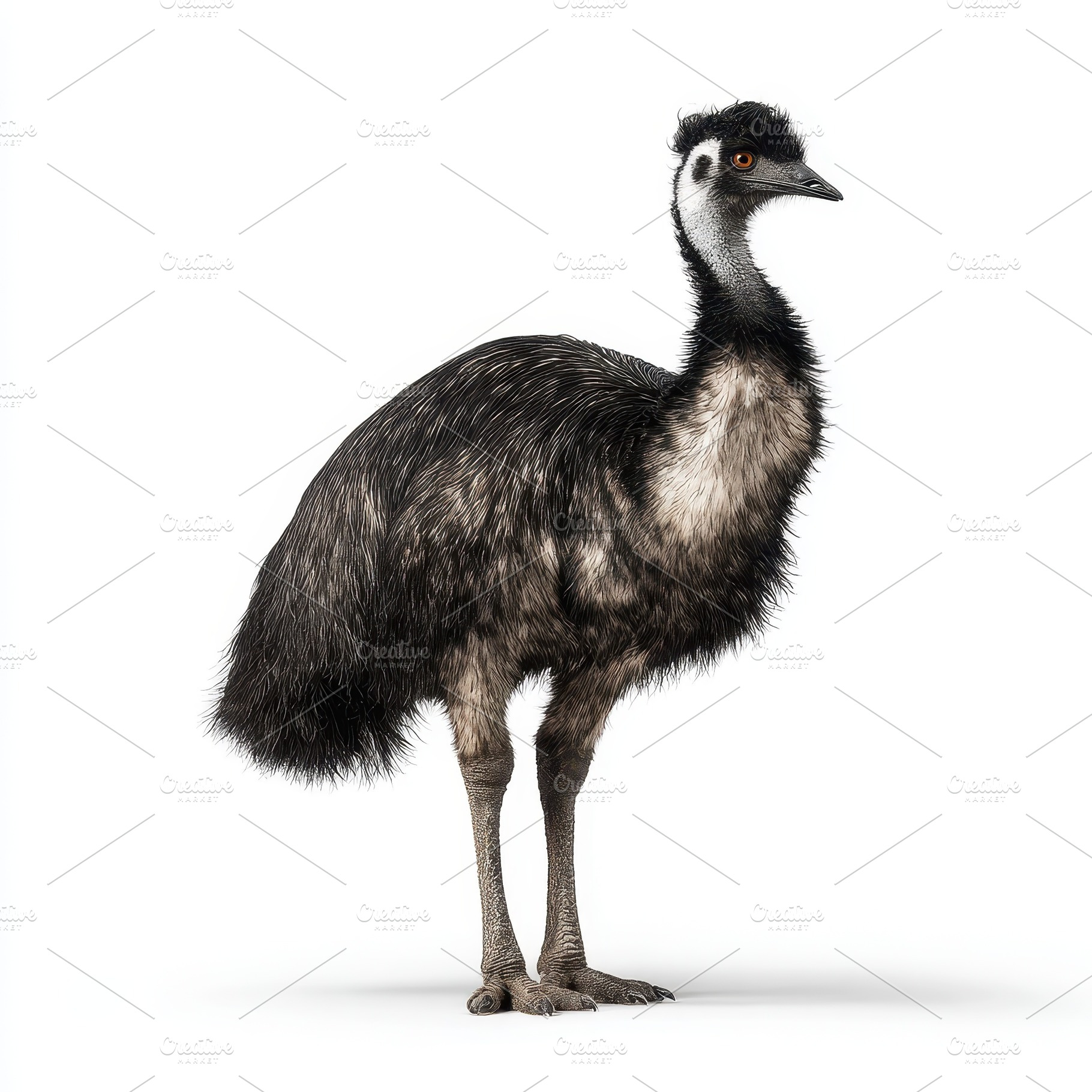 Juvenile Emu Bird Profile View White, an Arts & Entertainment Photo by Pixeness Studio