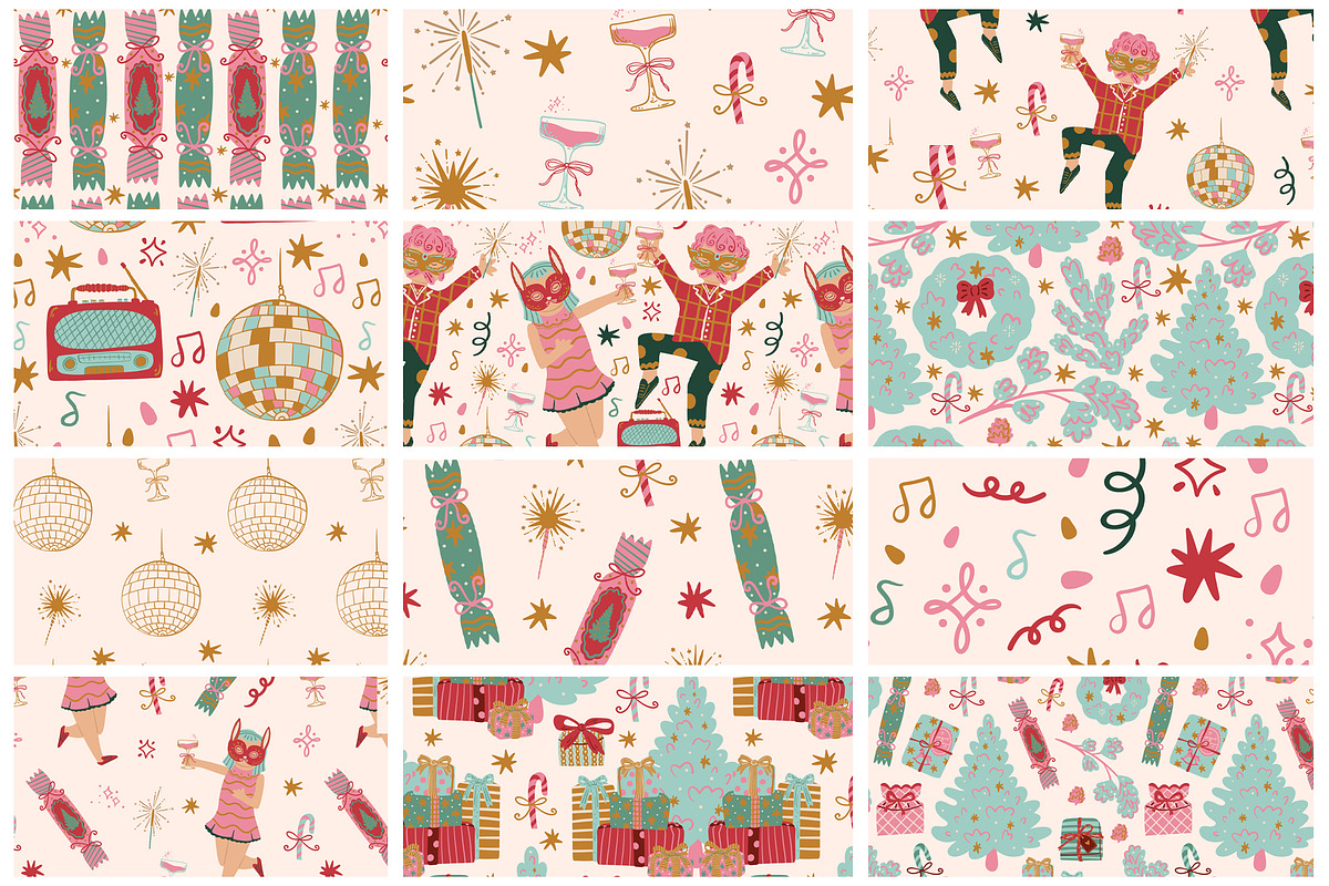 Christmas Party, a Seasonal Illustration by Carpet Tapete Pretzel (Photo 3 of 18)