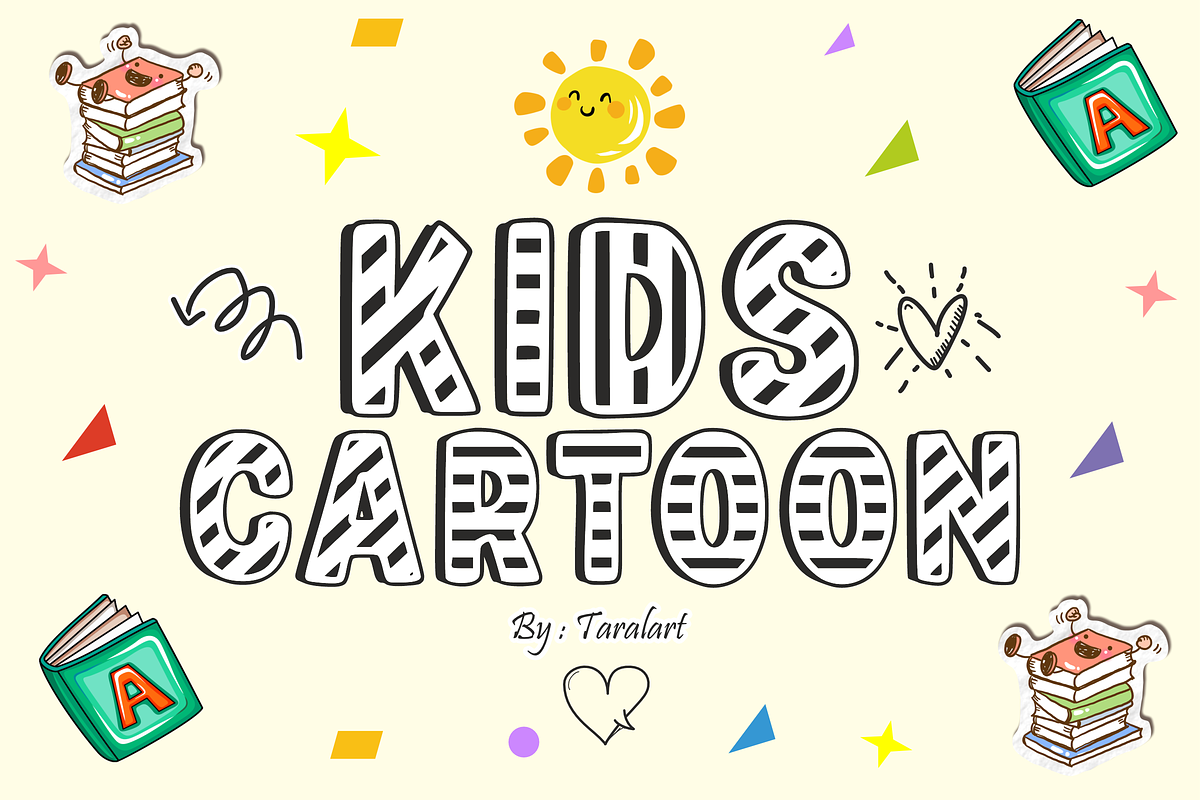 CHILDREN COMICS - Striped Kids Font, a Sans Serif Font by KiddoGlyphs Studio (Photo 2 of 5)