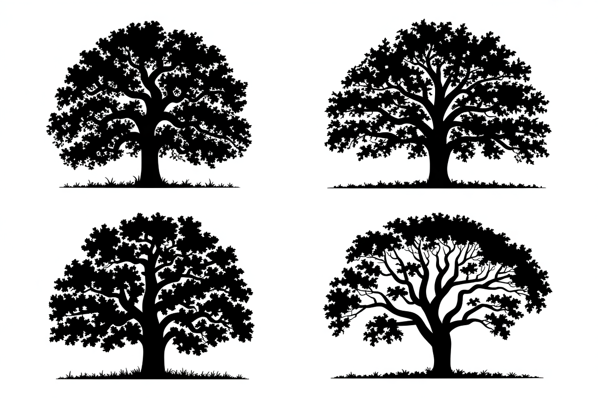 Four unique tree silhouettes, design, an Illustration by Amazin_art (Photo 8 of 11)