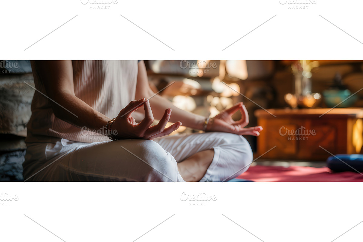 Close-up of a person meditating in a, an Illustration by tilialucida