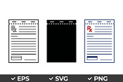 Prescription Pad Vector Icons, an Object Graphic by Artonix (Thumbnail 1 of 3)