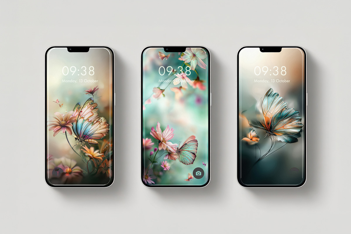 22 Magic Butterfly Wallpapers Pack, a Wallpaper Graphic by BazziBa♥ (Photo 5 of 5)