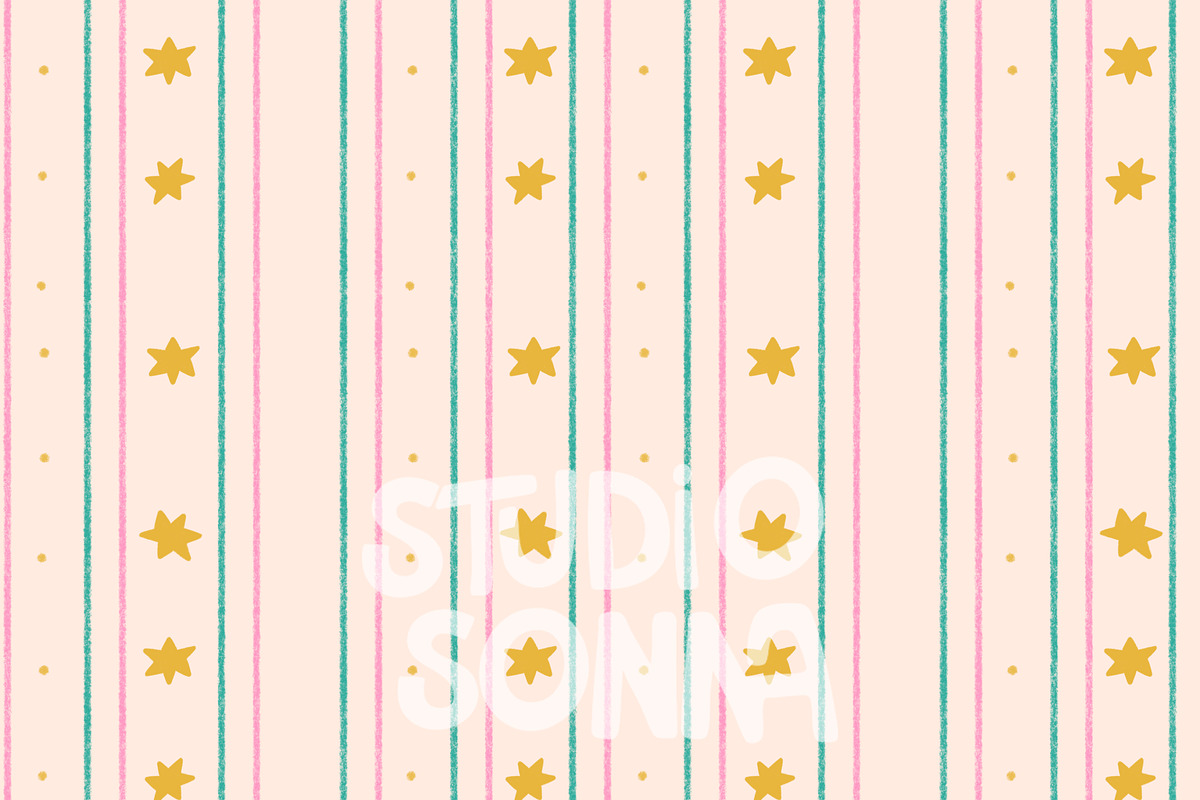 Stripes and Stars Cream, a Pattern Graphic by StudioSonna (Photo 1 of 3)