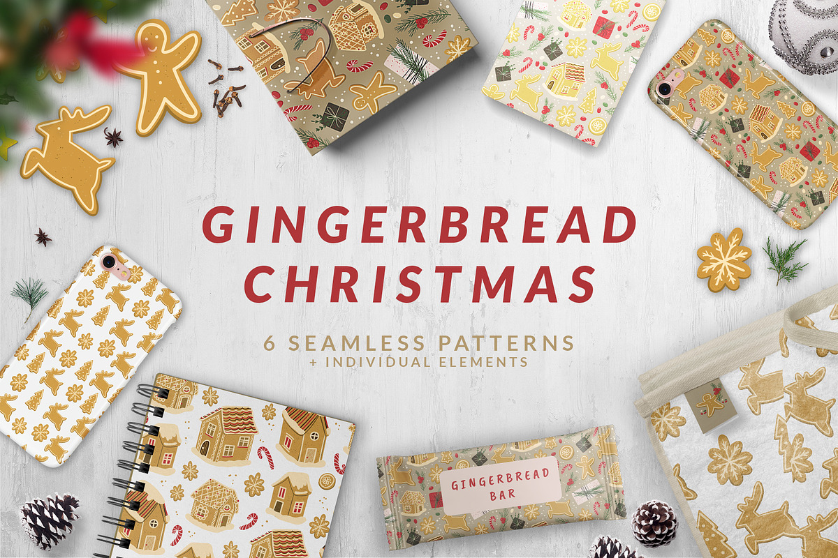 Gingerbread Christmas, a Pattern Graphic by helgascandinavus (Photo 1 of 8)