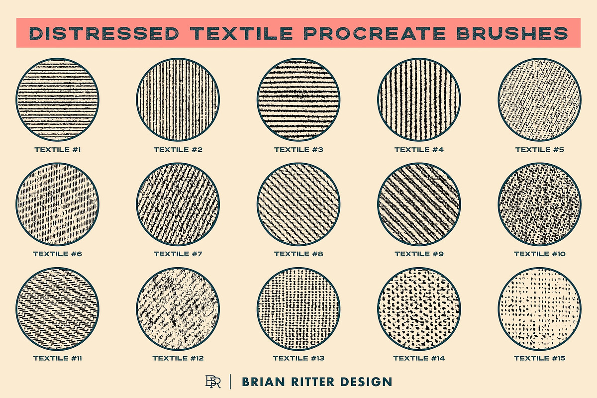 Distressed Textile Procreate Brushes, a Brush Add-On by Brian Ritter Design (Photo 5 of 9)