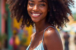 Smiling young black woman