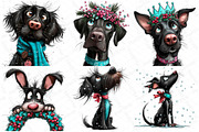 Whimsical Christmas Black Dog Clipar, an Illustration by DreamPrint404 (Thumbnail 7 of 7)