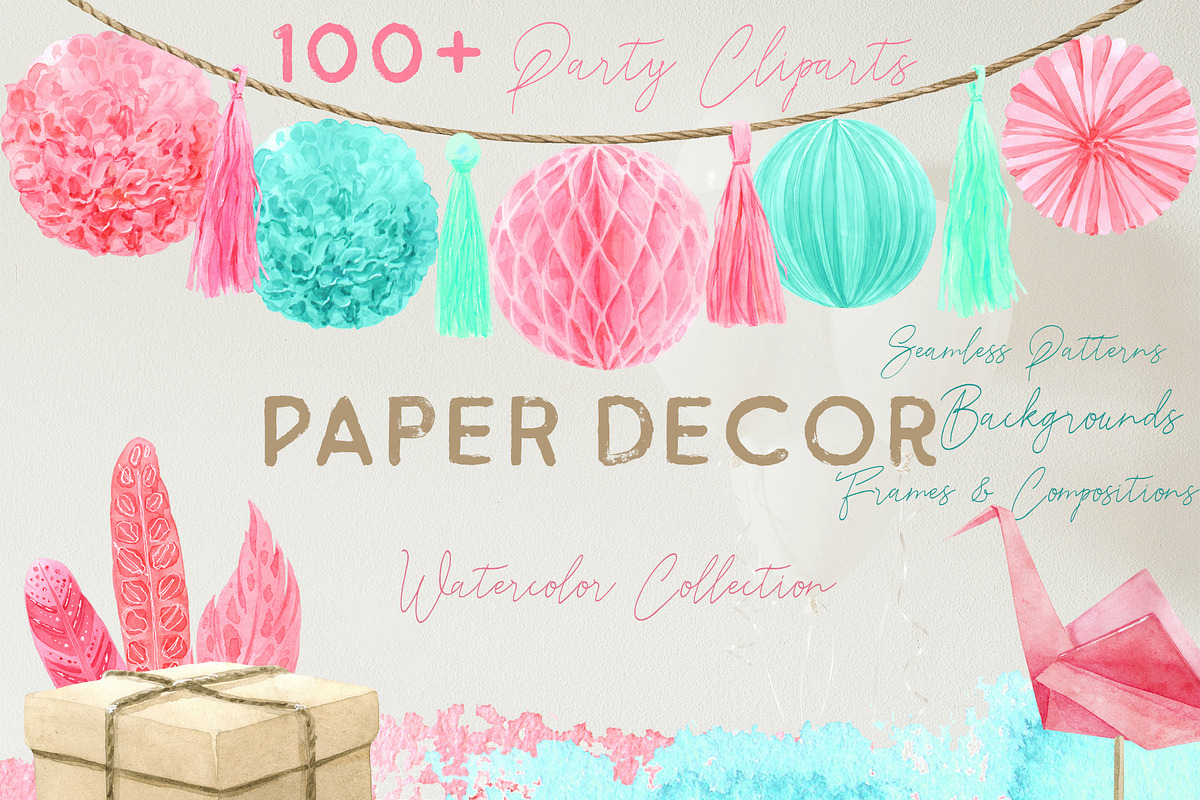 Paper Decor Watercolor Collection, a Decorative Illustration by Cat In Colour (Photo 1 of 6)