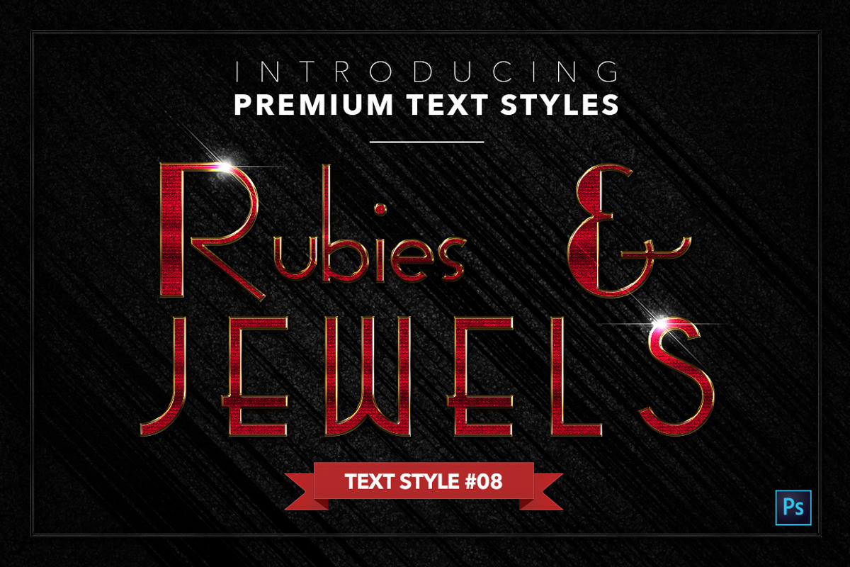 Rubies & Jewels #1 - 20 Text Styles, a Layer Style Add-On by Jonas Stensgaard (Photo 9 of 23)