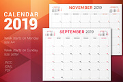 Monthly Planner 2019, a Stationery Template by AntartStock (Thumbnail 1 of 6)