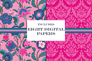 Wild Bohemian Pink Teal Patterns, a Pattern Graphic by RachelStudio (Thumbnail 2 of 9)