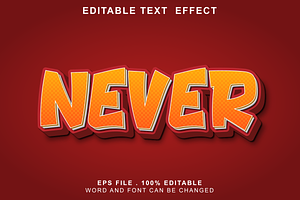 Text Effect Editable Never