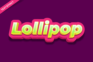 Lollipop Candy 3d Pink Text Effect